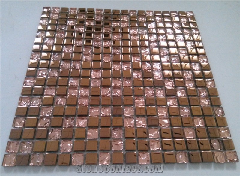 Red Galvanized Glass 15x15mm Mosaic