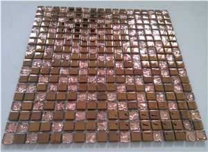 Red Galvanized Glass 15x15mm Mosaic