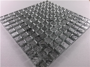Silver Foiled Crystal Glass 8mm Mosaic Wall Tile