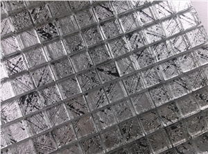 Silver Foiled Crystal Glass 8mm Mosaic Wall Tile