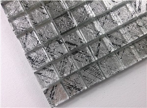 Silver Foiled Crystal Glass 8mm Mosaic Wall Tile