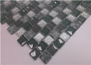 Square Crystal Glass Wall Mosaic Tile