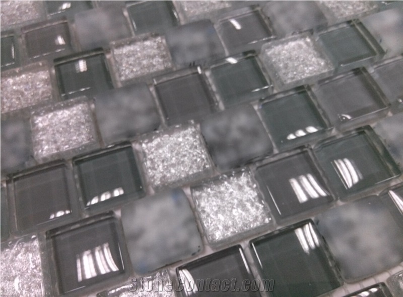 Square Crystal Glass Wall Mosaic Tile