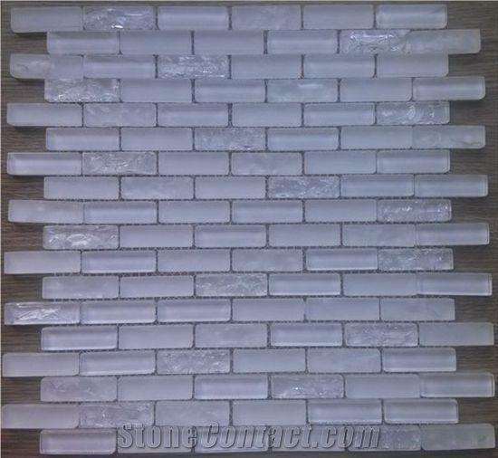 Super White Glass Mosaic Tile