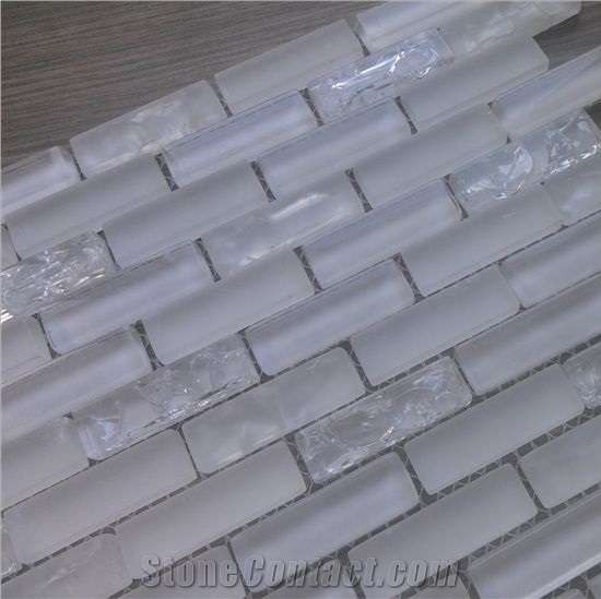 Super White Glass Mosaic Tile