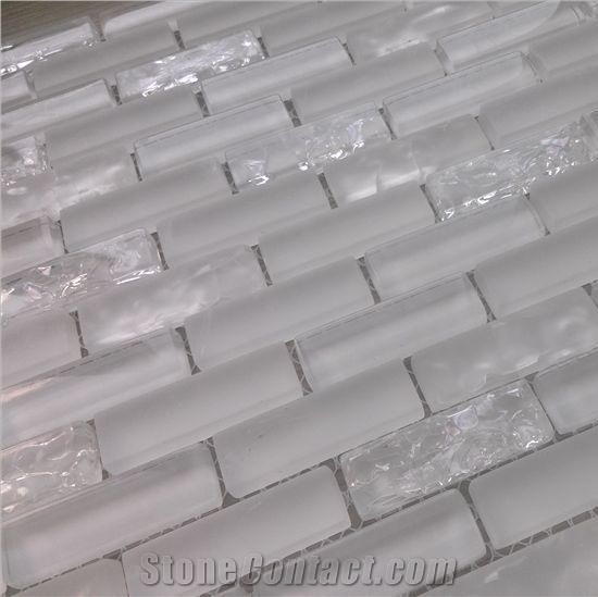 Super White Glass Mosaic Tile