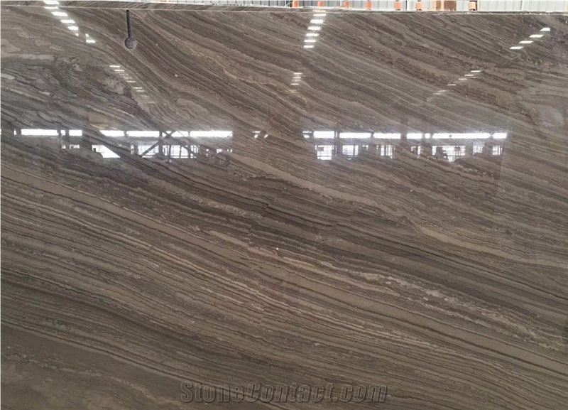 Coffee Wood Grain Marble New Polished Slab