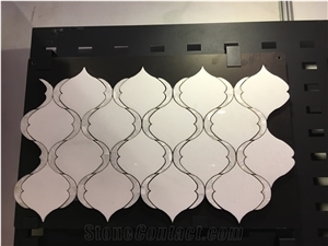 Water Jet Mosaic Pattern, Crystal White with Mother Of Pearl Mosaic