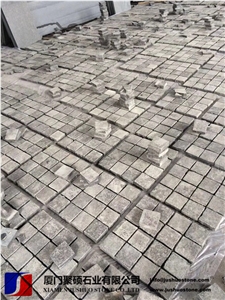 Natural Fuding Paving Stone G684 Black Basalt on Mesh Cobblestone
