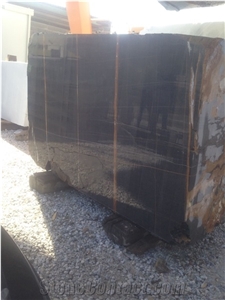 Sahara Noir,Nero Tunisi,Aziza Gris Dorato Black Gold Marble Block Slab