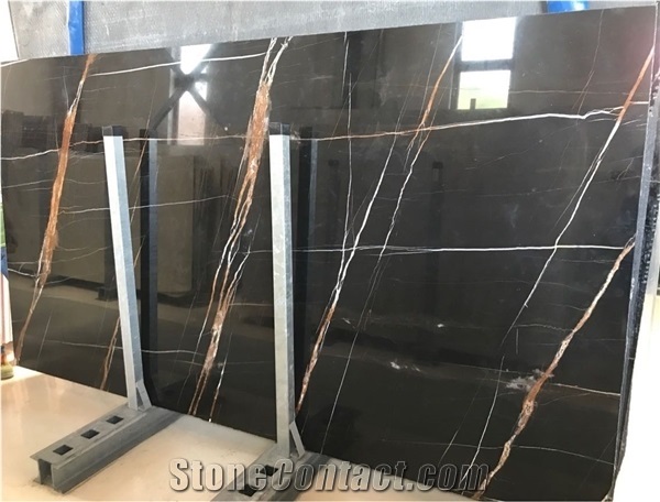 Sahara Noir,Nero Tunisi,Aziza Gris Dorato Black Gold Marble Block Slab