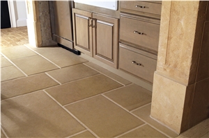 Beige Limestone Honed Tile Machine Cutting Cream Panel Pattern Bathroom Wall Cladding