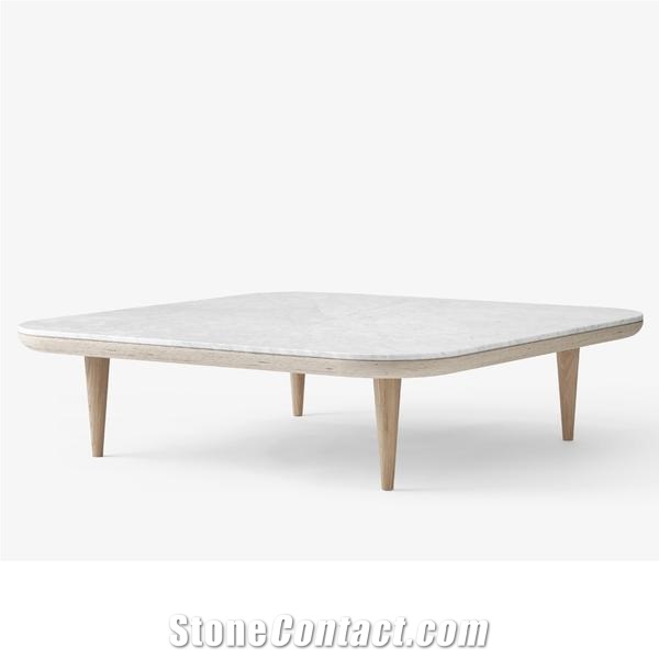 Bianco Carrara White Marble Interior Tv Table Set,Desk,Tabletop