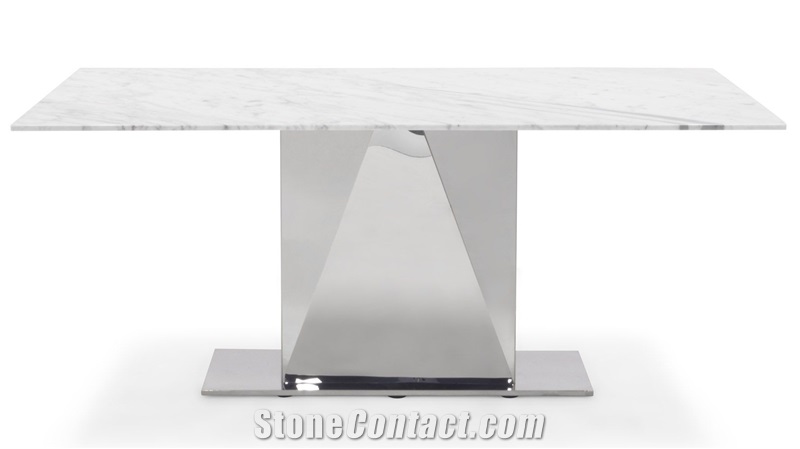 Bianco Carrara White Marble Interior Tv Table Set,Desk,Tabletop