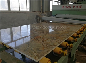 Golden Silk Spray Quartzite Slabs,Yellow Fusion Brazil Stone Polished Cutting Panel Tile Hotel Floor Paving