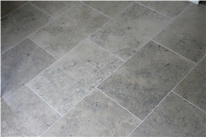 Jura Grey Limestone Seashell Honed Coral Stone Floor Covering Pattern