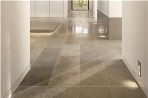 Jura Grey Limestone Seashell Honed Coral Stone Floor Covering Pattern