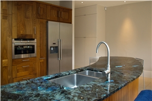 Labradorite Blue Granite Kitchen Islands Top,Bar Top Worktop Solid Surface