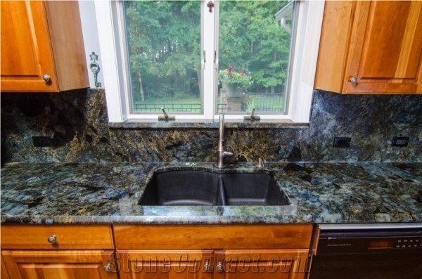 Labradorite Blue Granite Kitchen Islands Top,Bar Top Worktop Solid Surface