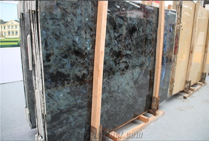Labradorite Blue Granite Round Table Top,Coffee Worktop Solid Surface Tabletops for Dinner