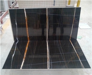 Sahara Noir Marble Slab Polishing,Tunisi Black Saint Marble Wall Tiles,Machine Cutting Panel Floor Covering Pattern