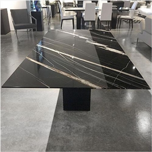 St.Laurent Black Gold Vein Sahara Noir Saint Marble Office Table,Conference Meeting Desk St.Laurent Black Gold Vein Sahara Noir Saint Marble Office Table,Conference Meeting Desk