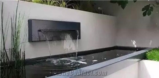 Black Granite Garden Fountains,Exterior Fountains, Waterfall No.14