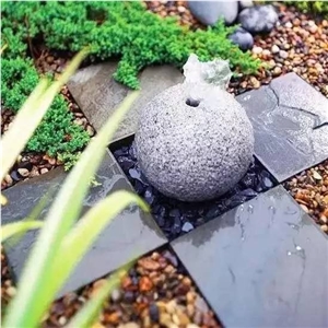 Black Granite Garden Fountains,Exterior Fountains, Waterfall No.6