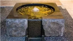 Black Granite Garden Fountains,Exterior Fountains, Waterfall No.8