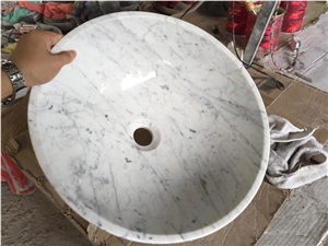 Carrara White Marble Bathroom Sinks & Basins on Sale