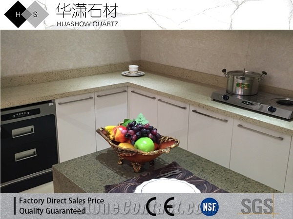 Diamond Grey Artifical Quartz Kitchen Countertop&Island Top Standard Size