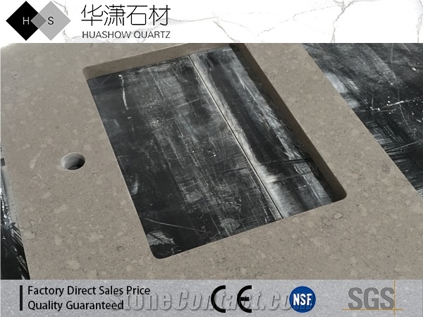 Grey Rose Veins Series Artifical Quartz Countertop Slabs&Tiles