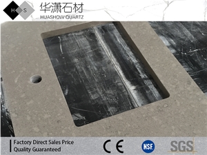 Grey Rose Veins Series Artifical Quartz Countertop Slabs&Tiles
