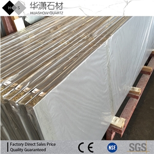 Hs112 Grey Color Quartz Stone Countertop Polished Bevel