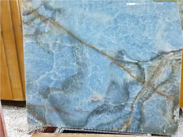 Onyx Acquamarina/Polished Blue Crystal Onyx Slab & Tiles