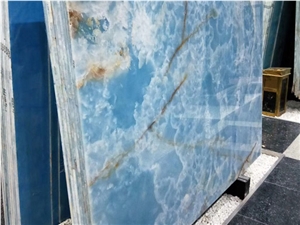 Onyx Acquamarina/Polished Blue Crystal Onyx Slab & Tiles