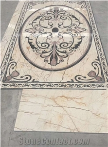 Beige Base Marble Waterjet Medallion,Marble Pattern,Interior Decor Beige Base Marble Waterjet Medallion,Marble Pattern,Interior Decor