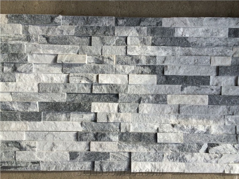 Cloudy Grey Quartzite Stacked Stone Veneer