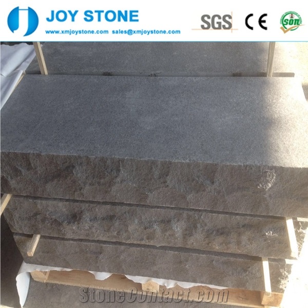 China Fuding Black Basalt Absolute Pearl Granite Flamed Steps Treads
