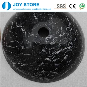 Home Decoration Polished Hand Made Oriental Black Marble Bathroom Sink