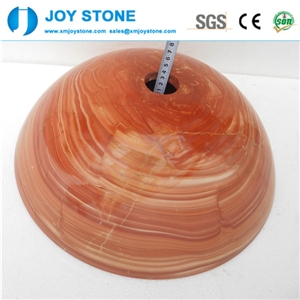 Polished Hand Made Custom Design Red Wood Marble Hotel Wash Basins