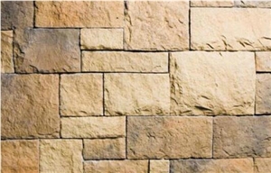 Beige Castle Stone Wall Facade
