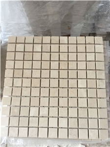 Cream Marfil Marble Mosaic Tile for Wall Cladding Project