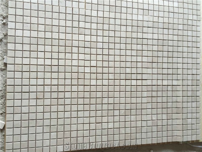 Cream Marfil Marble Mosaic Tile for Wall Cladding Project