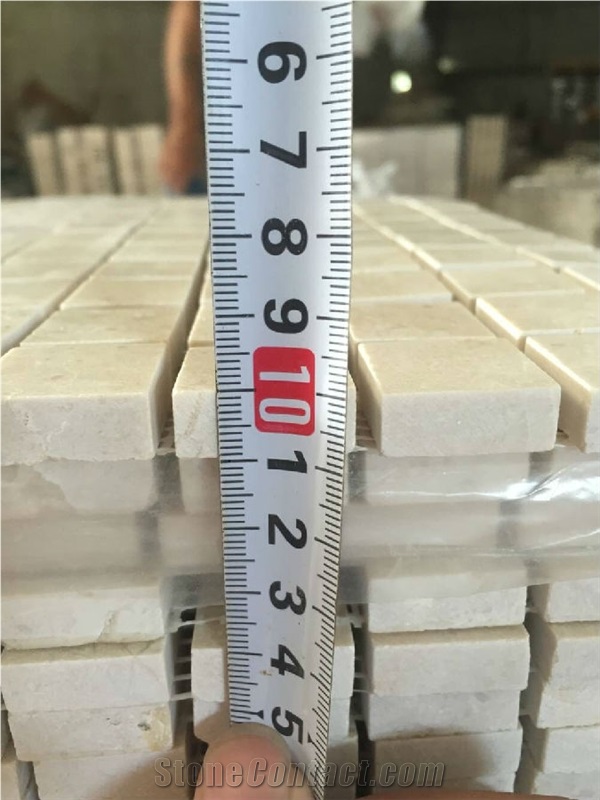 Cream Marfil Marble Mosaic Tile for Wall Cladding Project