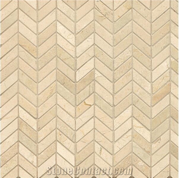 Cream Marfil Marble Mosaics for Flooring Tiles