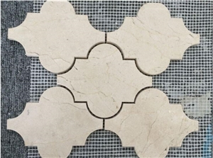 Cream Marfil Marble Mosaics for Flooring Tiles