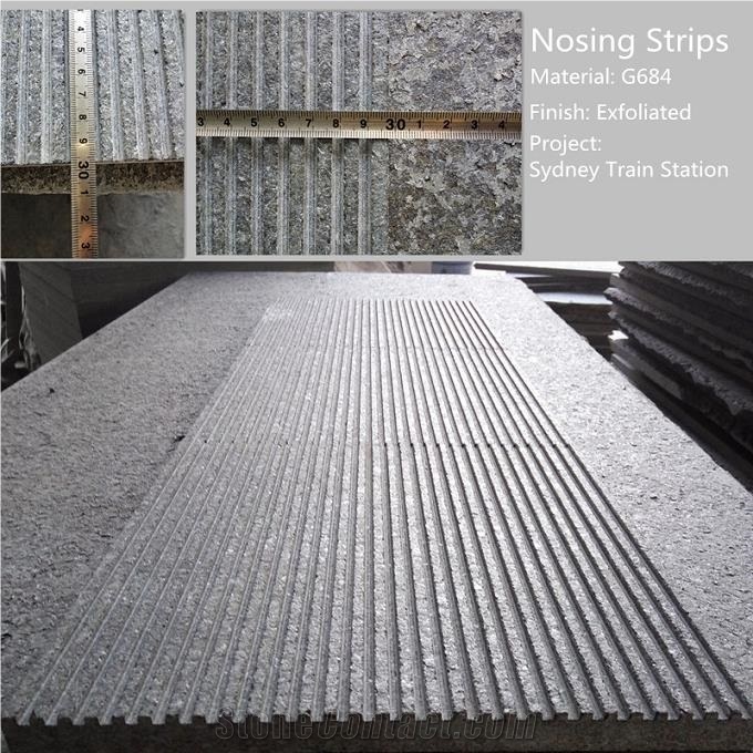 Dark Grey Granite Strip Blind Sidewalk Tactile Paver