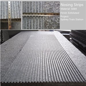 Dark Grey Granite Strip Blind Sidewalk Tactile Paver Dark Grey Granite Strip Blind Sidewalk Tactile Paver