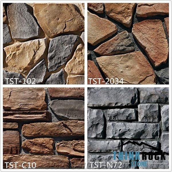 Multicolor Art Stone Stacked Stone Veneer Siding Panels